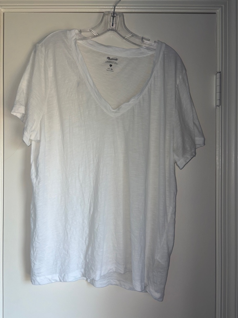 Madewell White V-Neck Tee